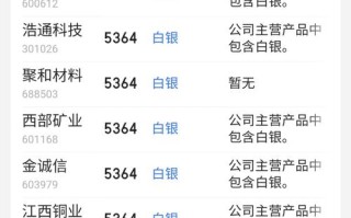 白银股票，中国白银股票