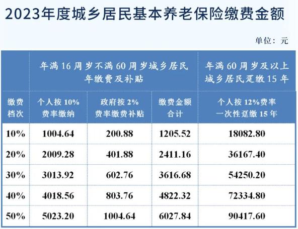 城镇居民养老保险 - 城镇居民养老保险缴费档次